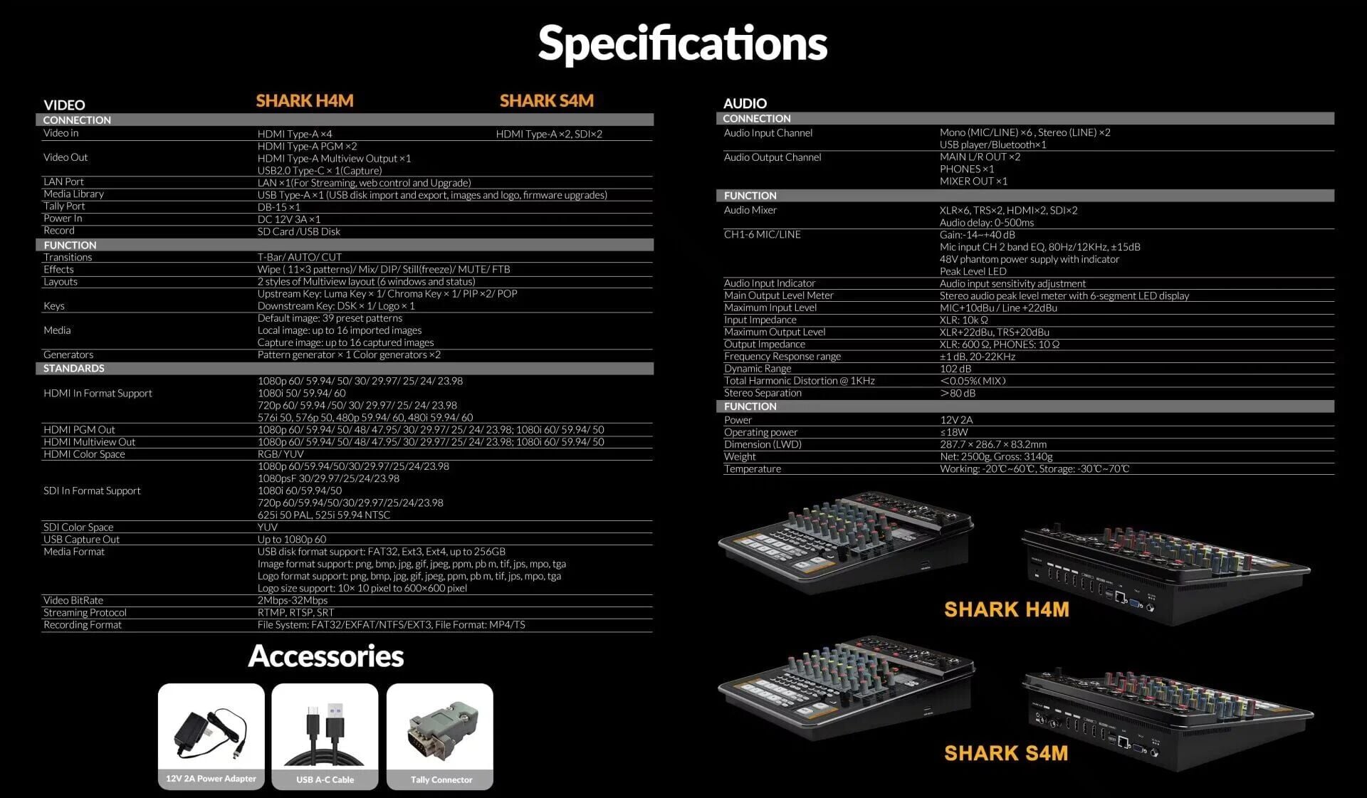Avmatrix SHARK H4M 4 Kanal Taşınabilir HD Video ve Ses Mikseri