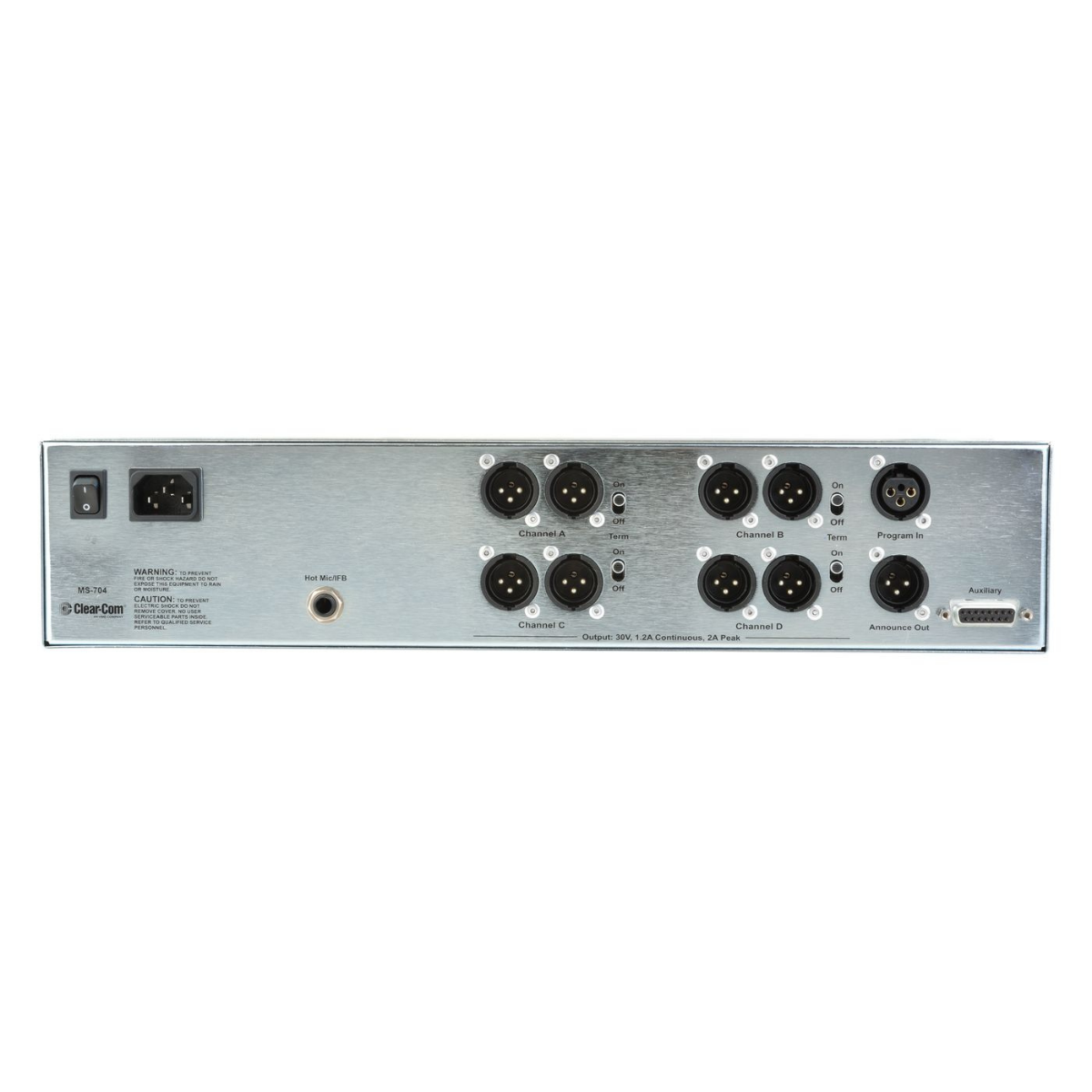 Clear-Com MS-704 4 Kanal Kulaklık Hoparlör Ana İstasyonu