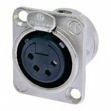 Neutrik NC4FD-L-1 4 Pin Şase Tipi Dişi XLR Konnektör