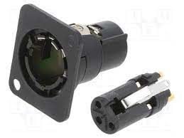 Neutrik NM3FD-B 3 Pin Şase Tipi Dişi XLR Konnektör