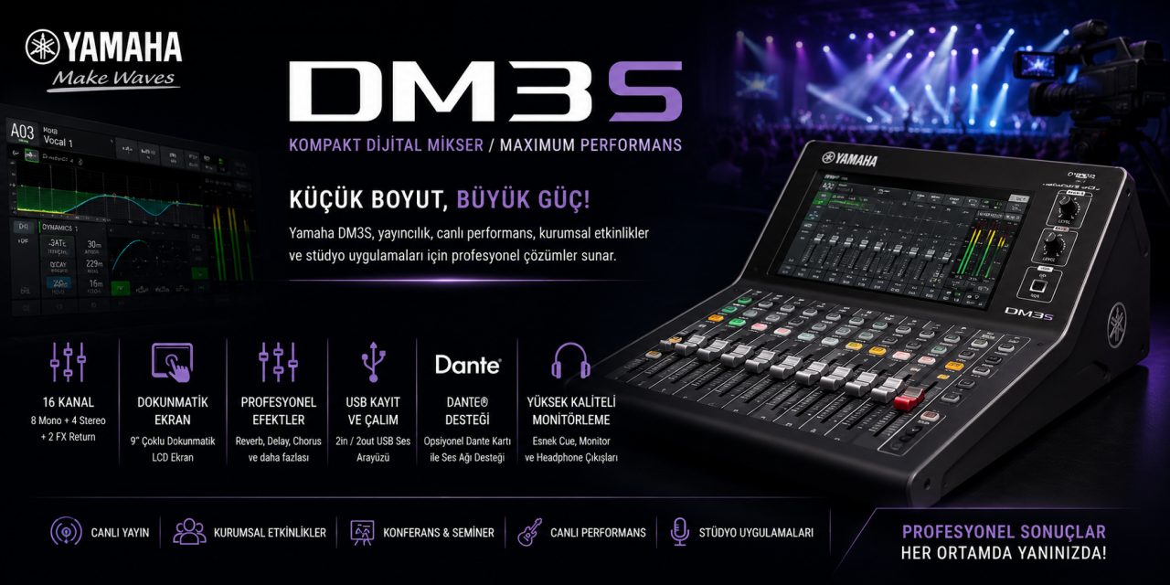 Yamaha DM3 S 16 Kanal Ultra Kompakt Dijital Mikser Sahne Ön Ayarları