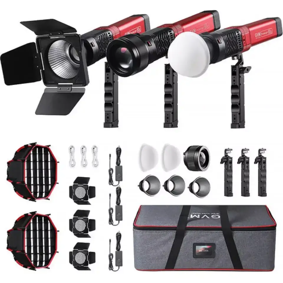 GVM PD60C 60W RGB Dahili Akülü 3'lü LED Işık Seti