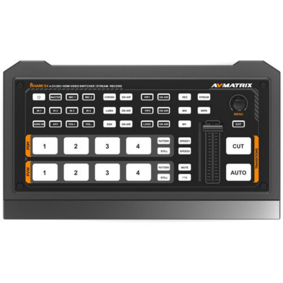 Avmatrix SHARK S4 4-Kanal HDMI/SDI Multi-Format Canlı Yayın Mikseri