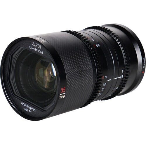 Sirui Saturn 35mm T2.9 1.6x Full-Frame Karbon Fiber Anamorfik Lens (E Mount, Mavi Flare)