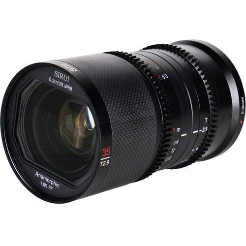 Sirui Saturn 35mm T2.9 1.6x Full-Frame Karbon Fiber Anamorfik Lens (E Mount, Nötr Flare)