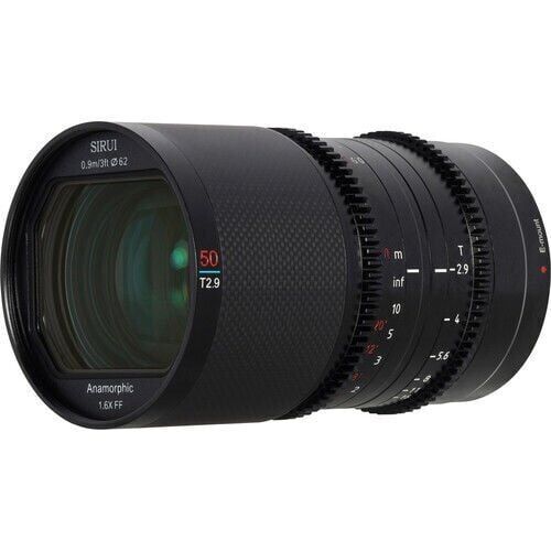 Sirui Saturn 50mm T2.9 1.6x Full-Frame Karbon Fiber Anamorfik Lens (E Mount, Mavi Flare)