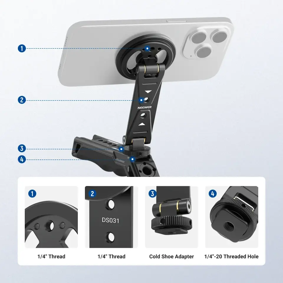DS031 Profesyonel Manyetik Telefon Tripod Bağlantı Aparatı