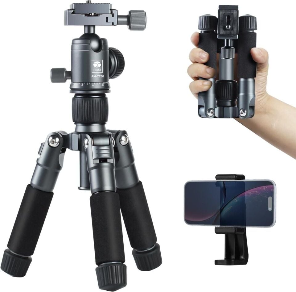 Sirui TT-50 Compact Mini Masaüstü Tripodu (Mat Gri)