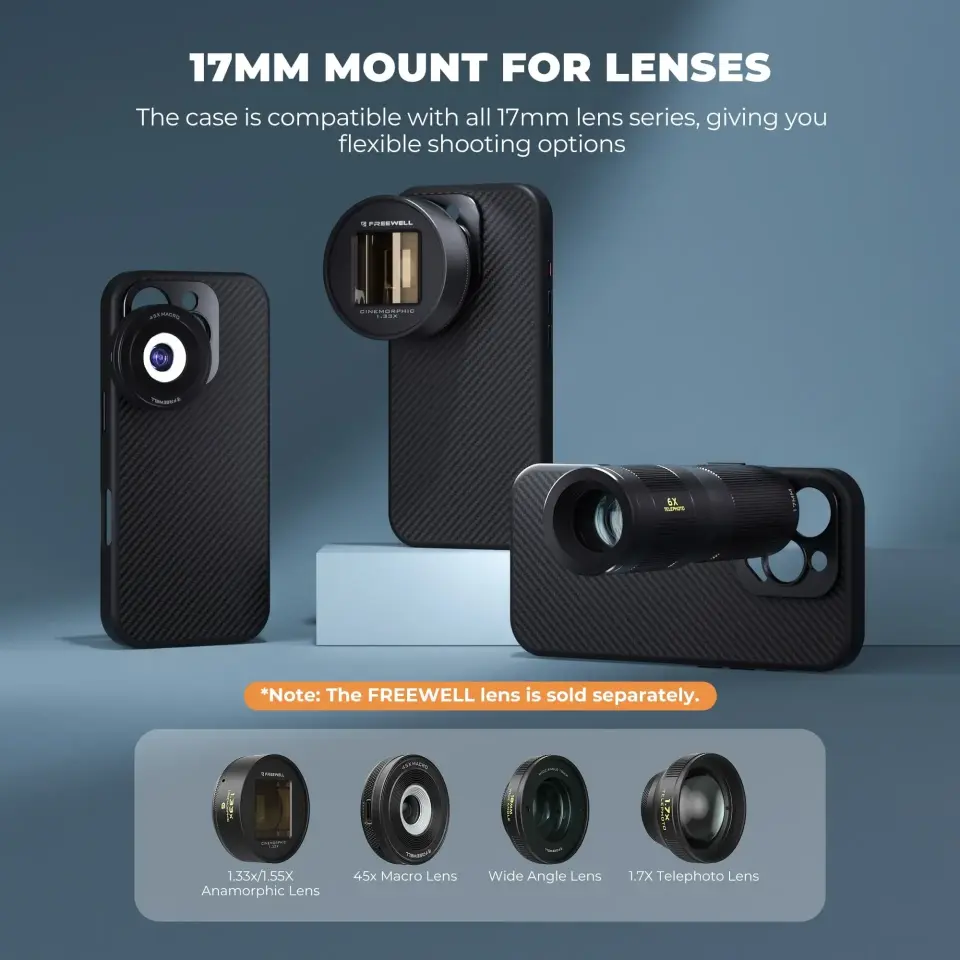 Freewell Pro Filmmaker Case for iPhone 16 Plus - 17mm Mount