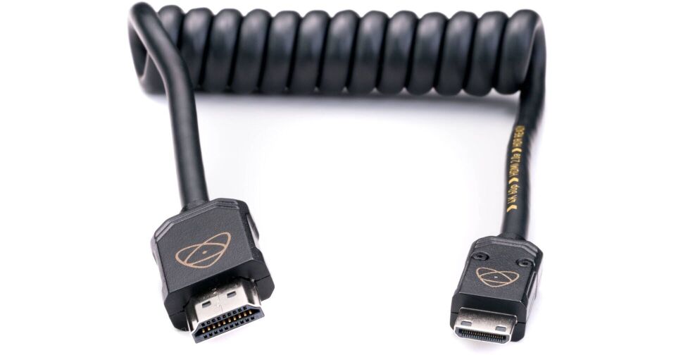 Atomos ATOM4K60C3 – AtomFLEX HDMI (Type-A) Erkek – Mini-HDMI (Type-C) Erkek Sarmal Kablo (30–60 cm)