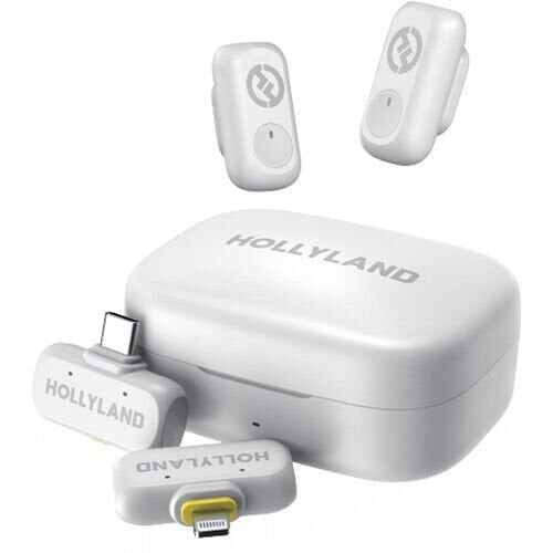 Hollyland LARK A1 Combo White 2 Kişilik Kablosuz Mikrofon Sistemi - Beyaz