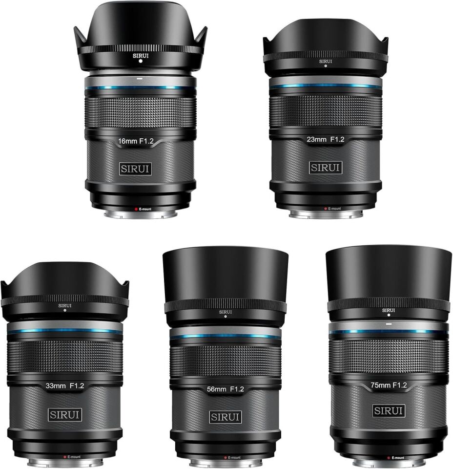 Sirui Sniper F1.2 APS-C Autofocus Fujifilm X Mount 5'li Lens Kiti (Siyah)