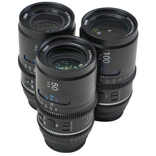 Sirui Astra Series AF T1.8 1.33x Full Frame Blue Flares Anamorphic Sony E Mount 3'lü Lens Kit