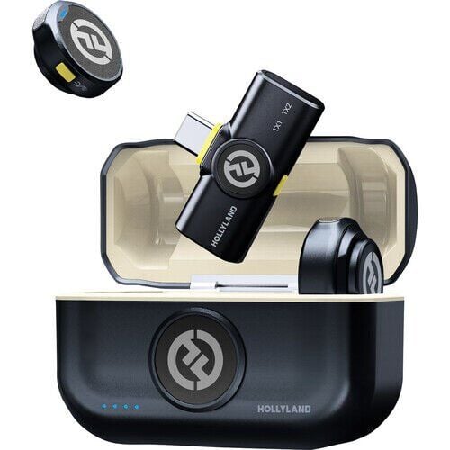 Hollyland LARK M2 DUO USB‑C Mobil Kablosuz Yaka Mikrofon Seti
