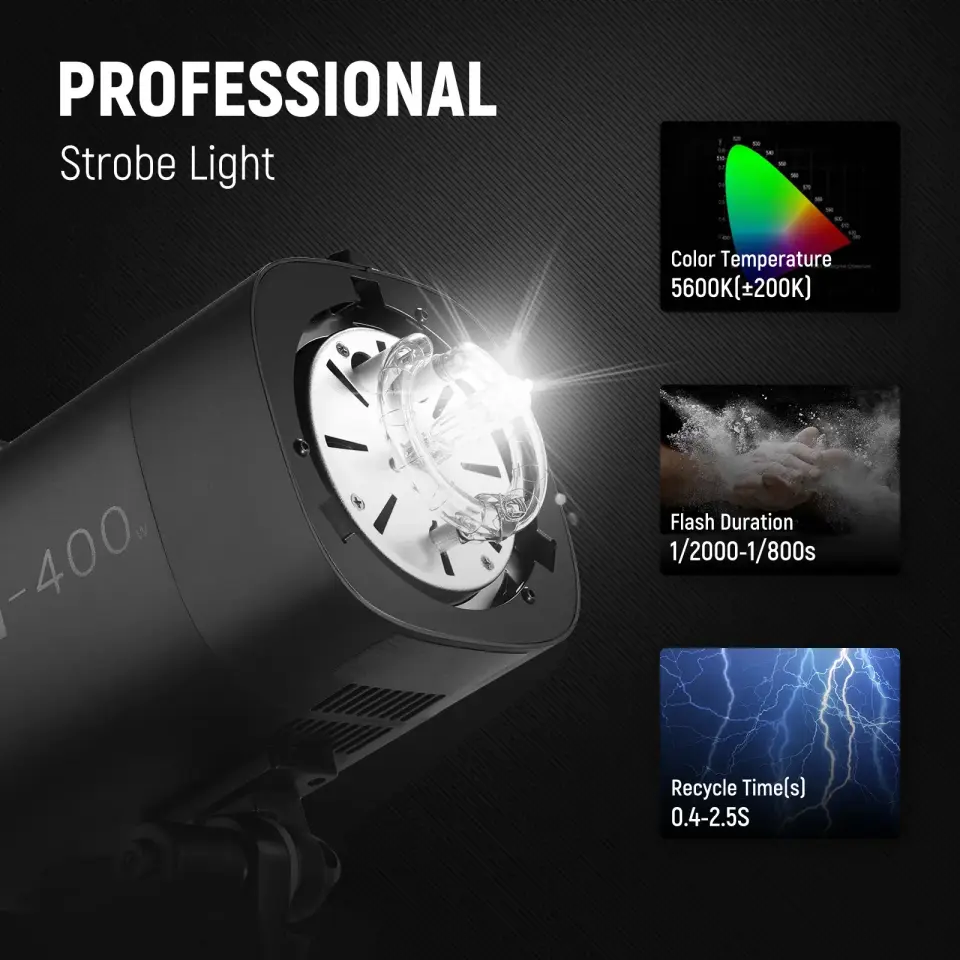 Neewer S101-400W 2'li Stüdyo Flaş Seti