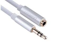 Ugreen 3.5mm Erkek - 3.5mm Dişi Aux Uzatma Kablosu (Beyaz)