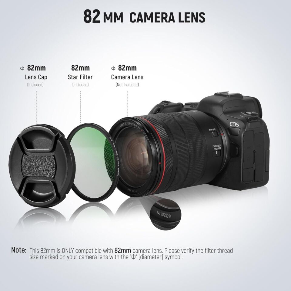 NEEWER 82mm 3'lü Yıldız Filtre Kiti (4, 6, 8 Noktalı)