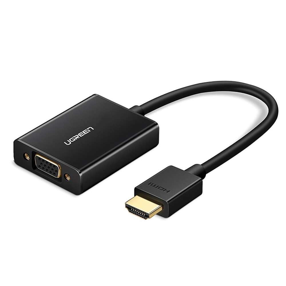 Ugreen HDMI to VGA ve AUX Dönüştürücü Adaptör (Siyah)