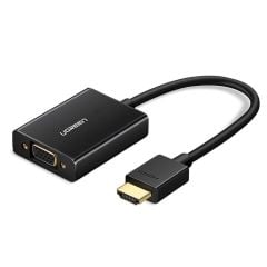 Ugreen HDMI to VGA ve AUX Dönüştürücü Adaptör (Siyah)