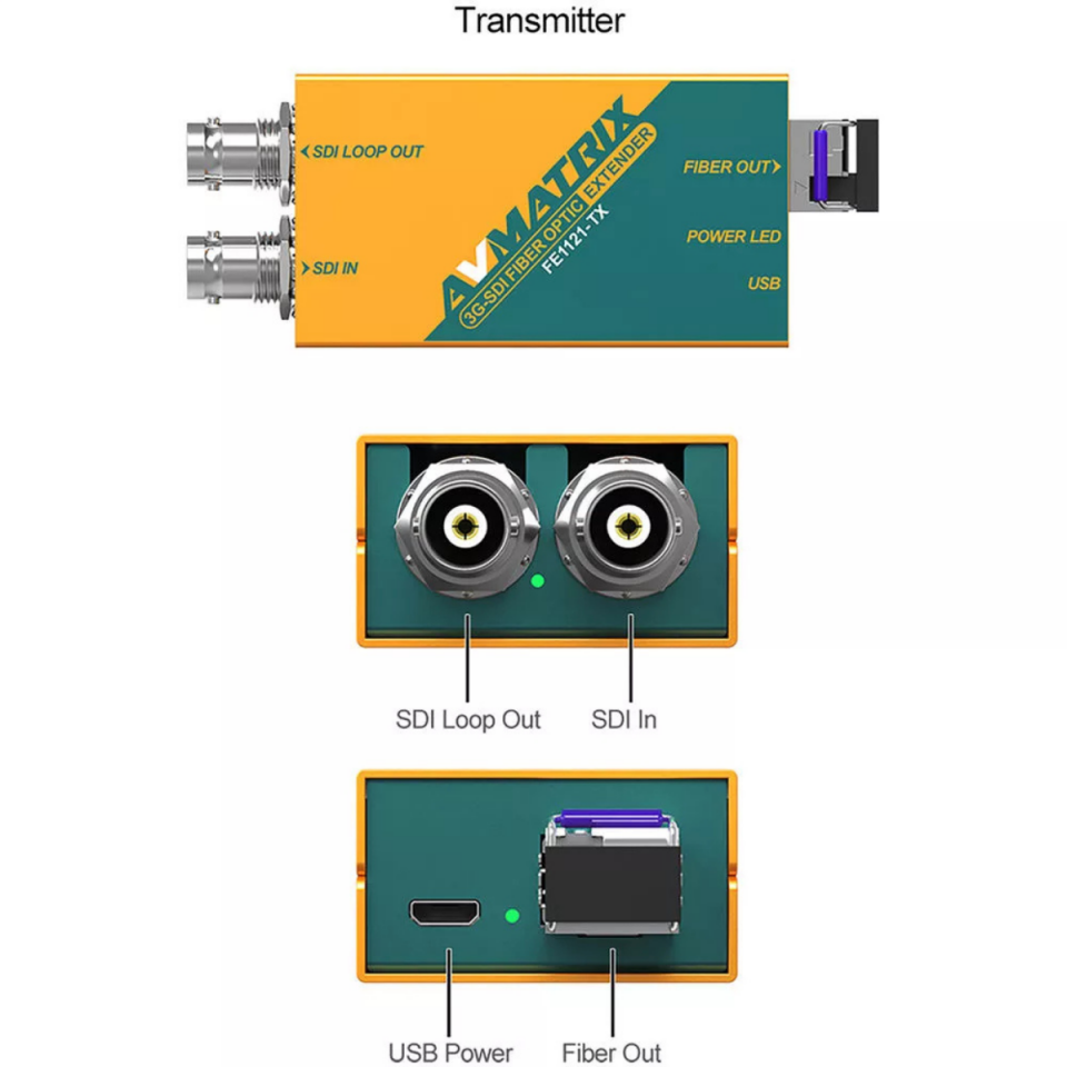 AVMatrix FE1121 3G-SDI Fiber Extender Kit