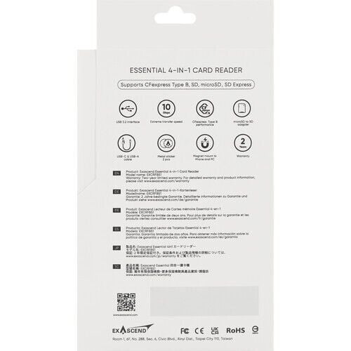 Exascend CFexpress Type B/SD Express/SD/microSD card reader (4in1)