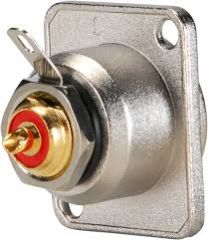 Amphenol ACJD-RED Şase Tipi Dişi RCA Konnektör-Kırmızı