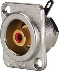 Amphenol ACJD-RED Şase Tipi Dişi RCA Konnektör-Kırmızı