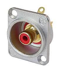 Neutrik NF2D-2 Şase Tipi Dişi RCA Konnektör (Kırmızı)