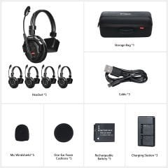 Synco X-Talk X5 Tek Kulaklıklı Kablosuz İnterkom Kulaklık (5'li Set)