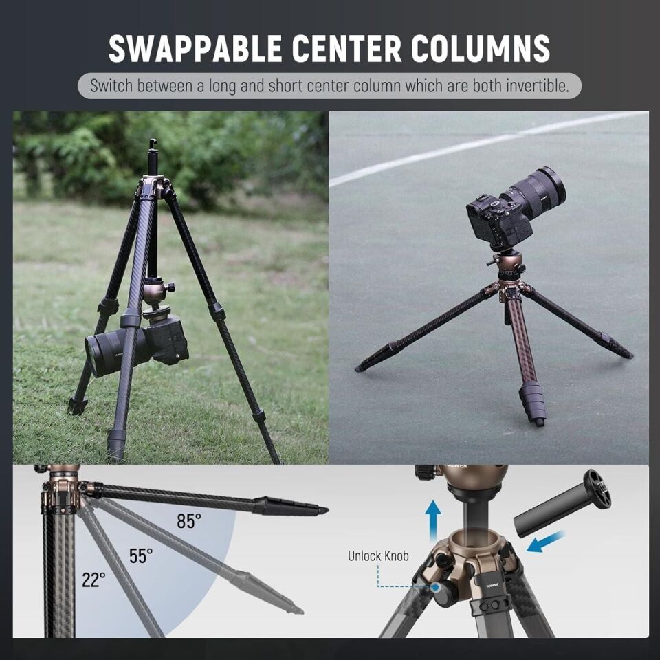 Neewer LITETRIP LT35 Karbon Fiber Tripod (49-155cm) 1,13kg