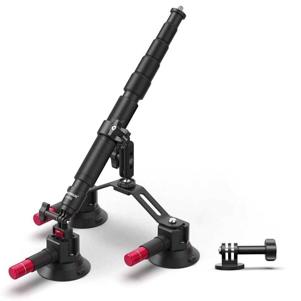 Neewer CA065 3 Vantuzlu Aksiyon Kamera Tutucu & Uzatma Kolu 110cm