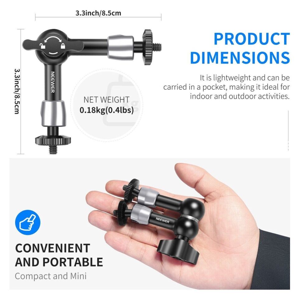 Neewer ST-15 5.9'' 15cm  1/4'' Vidalı Magic Arm