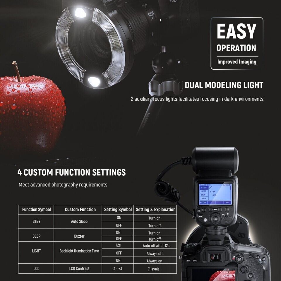 Neewer RF1-C 76W Makro Ring Flaş
