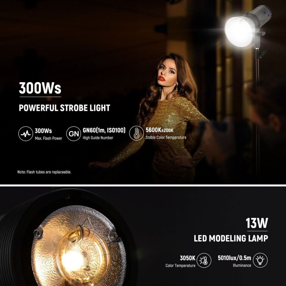 Neewer Q300 300W Akülü Flaş