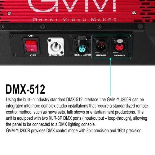 GVM YU200R 200W RGB LED Panel Işık (Hardcase)
