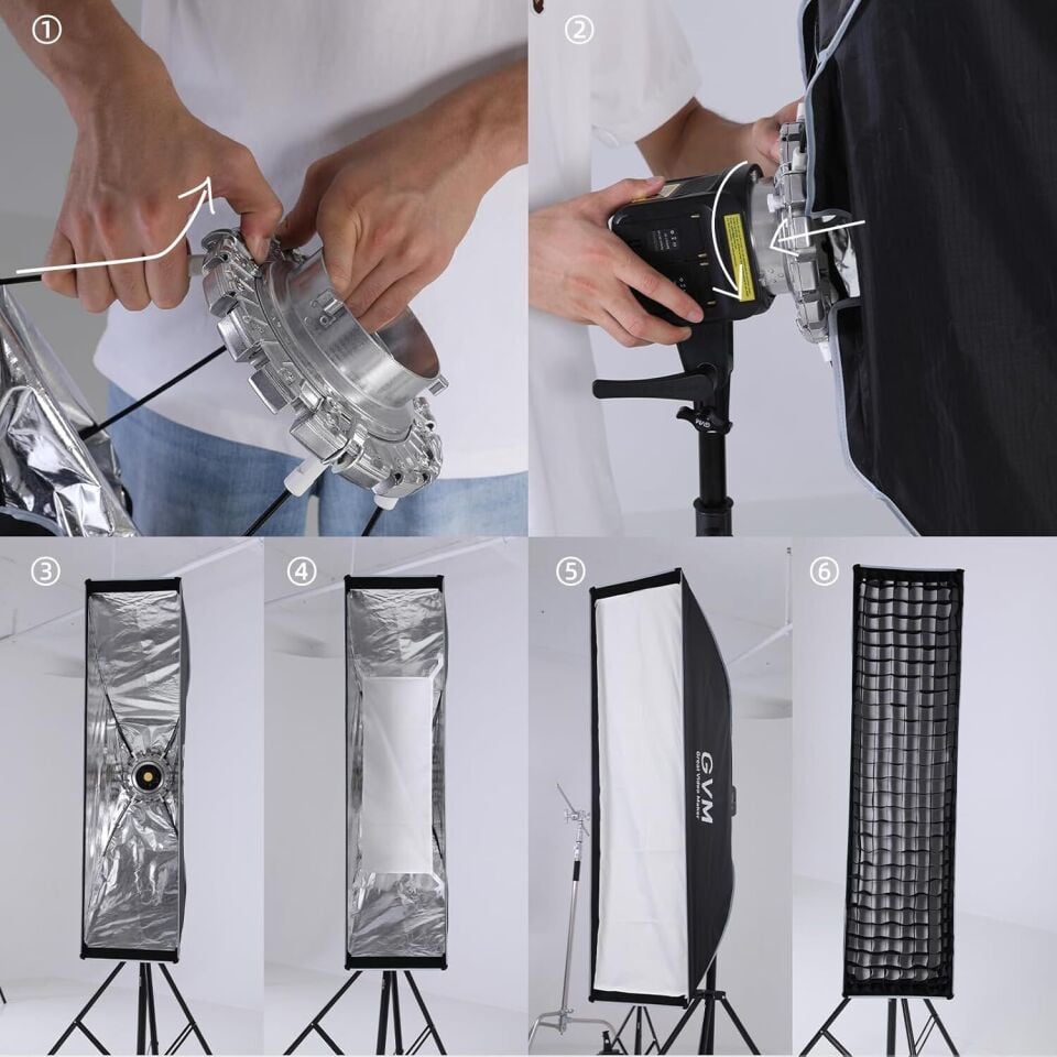 GVM 30x120CM Kolay Kurulum Gridli Softbox