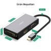 Ugreen Mini Displayport to HDMI VGA DVI Dönüştürücü Adaptör (Siyah)